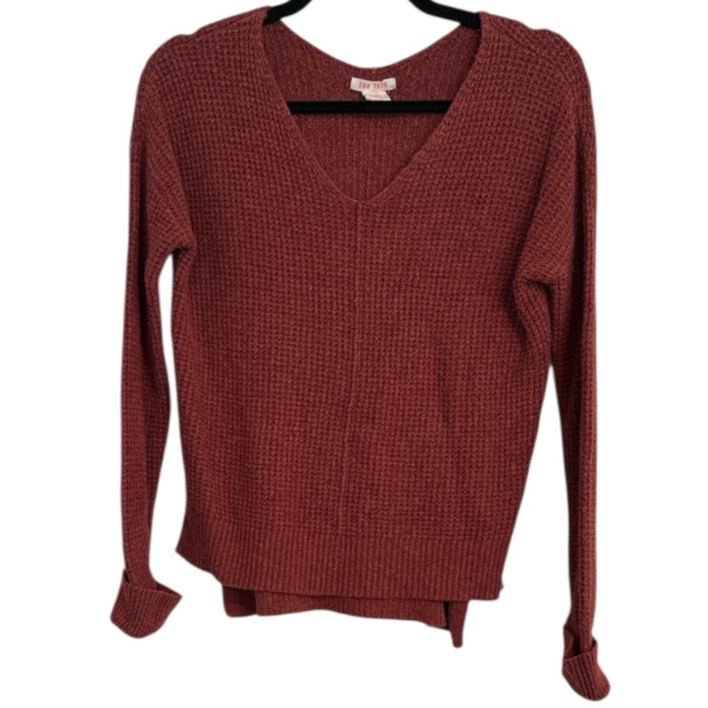 🌻 For Thee Orange Knit V-Neck Sweater